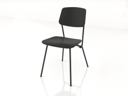 Strain-Stuhl mit Sperrholzrücken H81 (schwarzes Sperrholz)