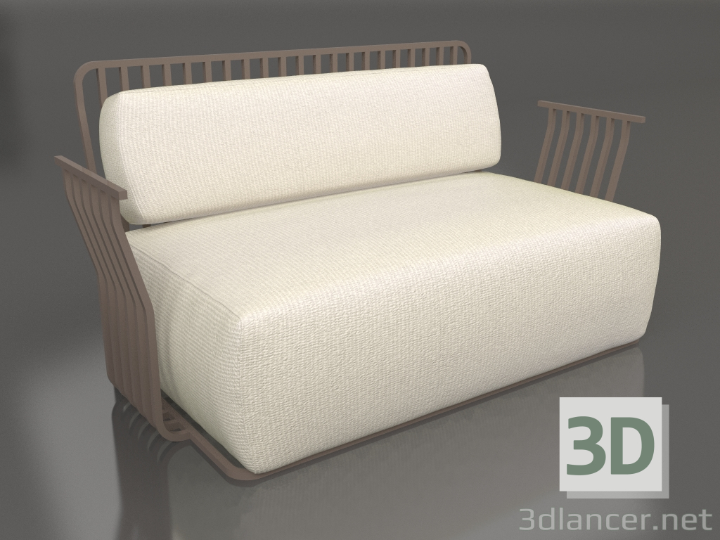 3d model 2-seater sofa (Bronze) - preview