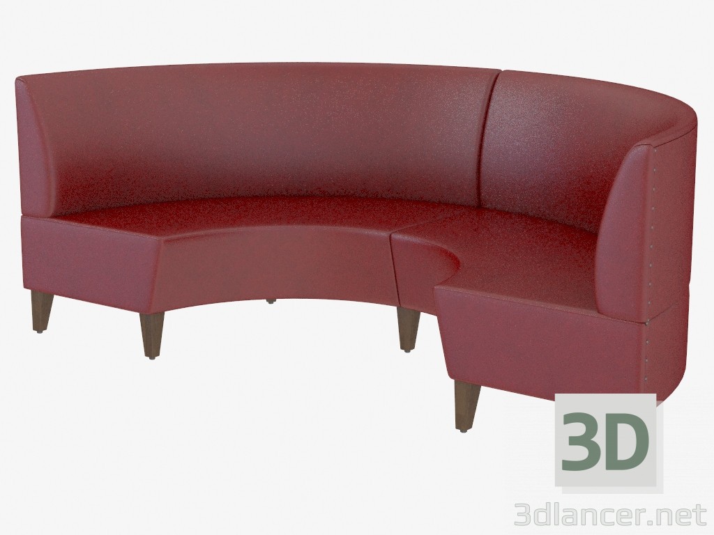 3D modeli Modern deri kanepe Mondi U Settee - önizleme