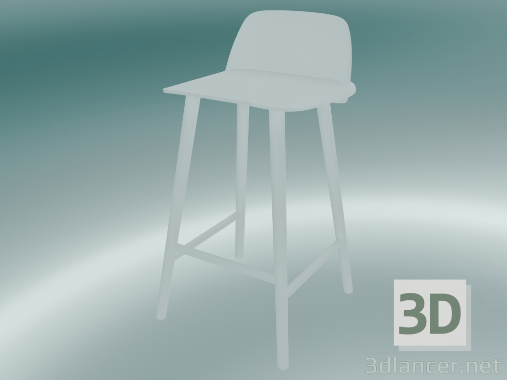 Modelo 3d Cadeira de bar Nerd (65 cm, branco) - preview