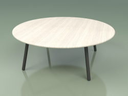 Coffee table 012 (Metal Smoke, Weather Resistant White Colored Teak)