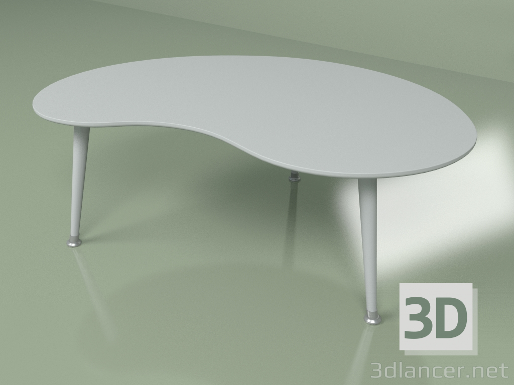 3d model Coffee table Kidney monochrome (light gray) - preview