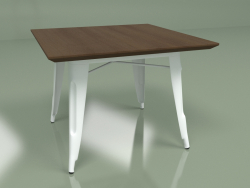 Table basse Petit Marais 60x60 (blanc, marron)