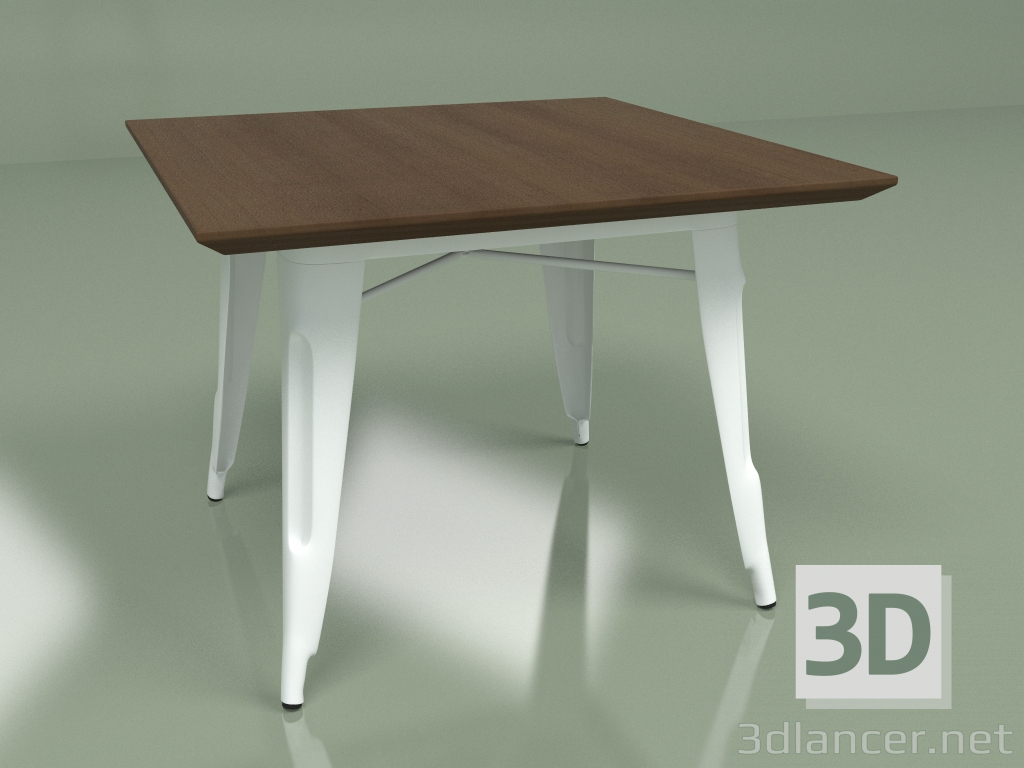 modello 3D Tavolino Petit Marais 60x60 (bianco, marrone) - anteprima