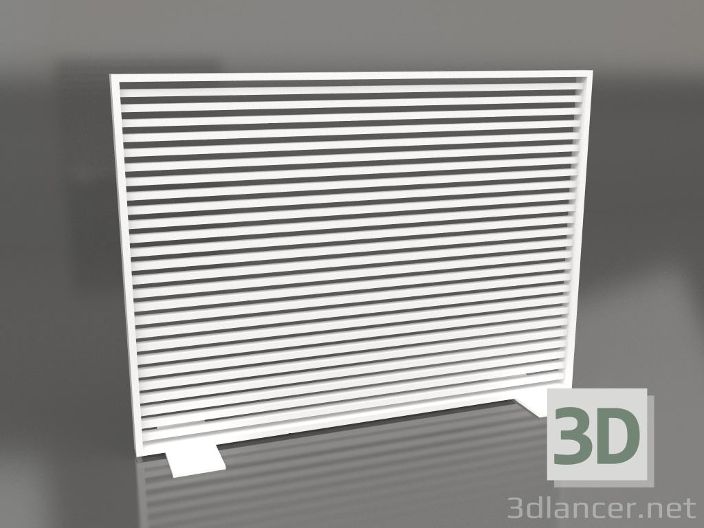 3D Modell Aluminiumtrennwand 150x110 (Weiß) - Vorschau