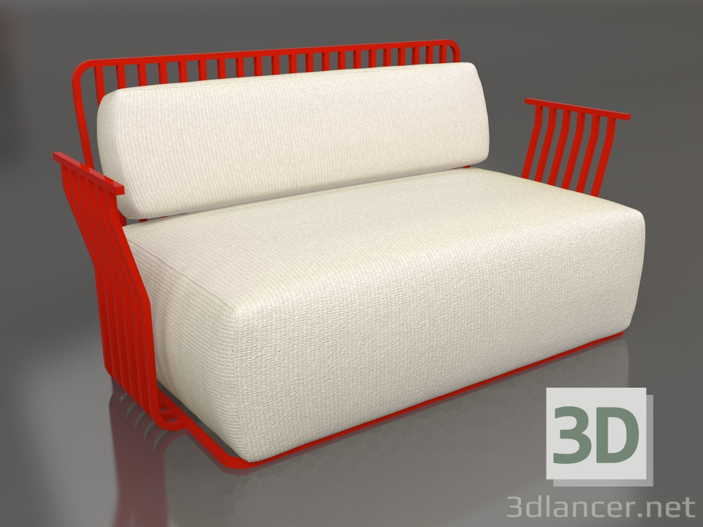 3D modeli 2'li kanepe (Kırmızı) - önizleme
