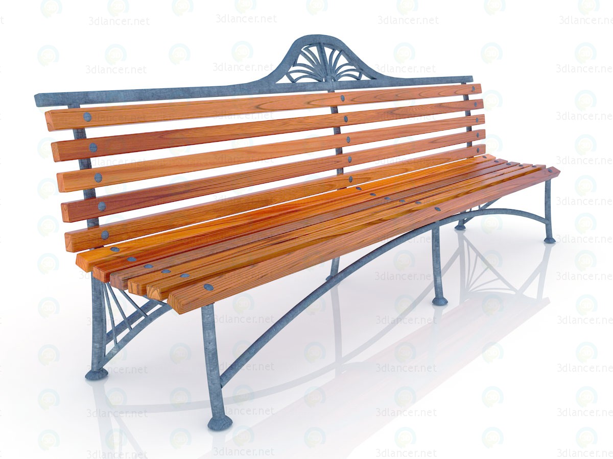 3d Park bench model buy - render 3d Park bench model buy - render