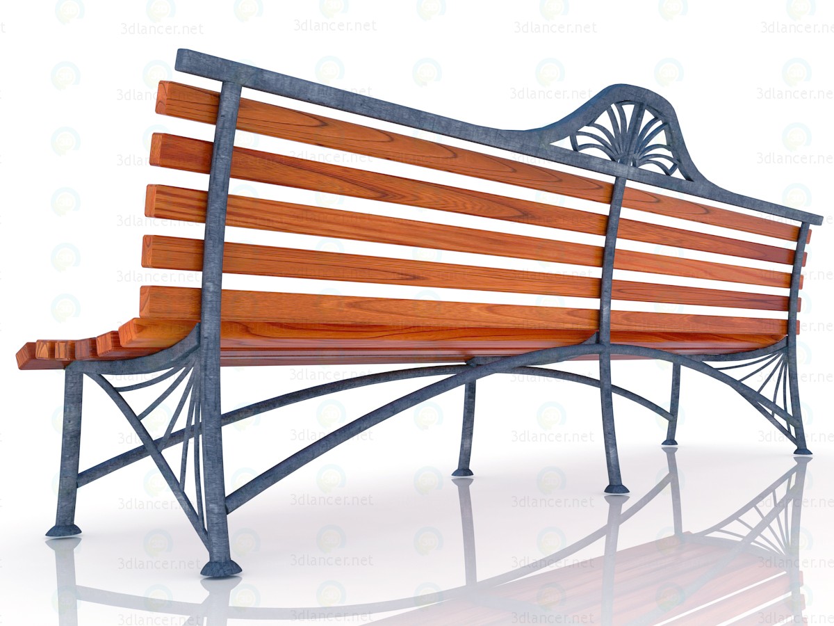 3d Park bench model buy - render 3d Park bench model buy - render