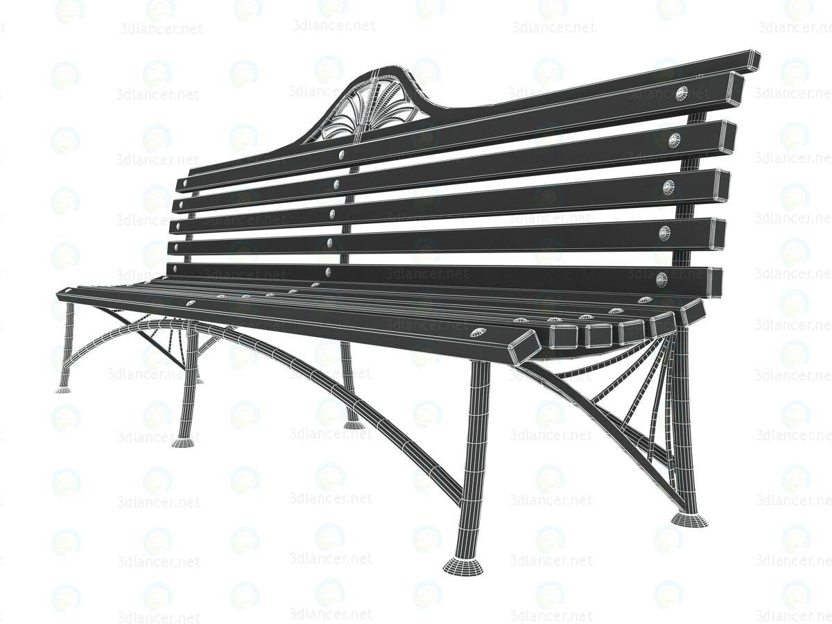 3d Park bench model buy - render 3d Park bench model buy - render