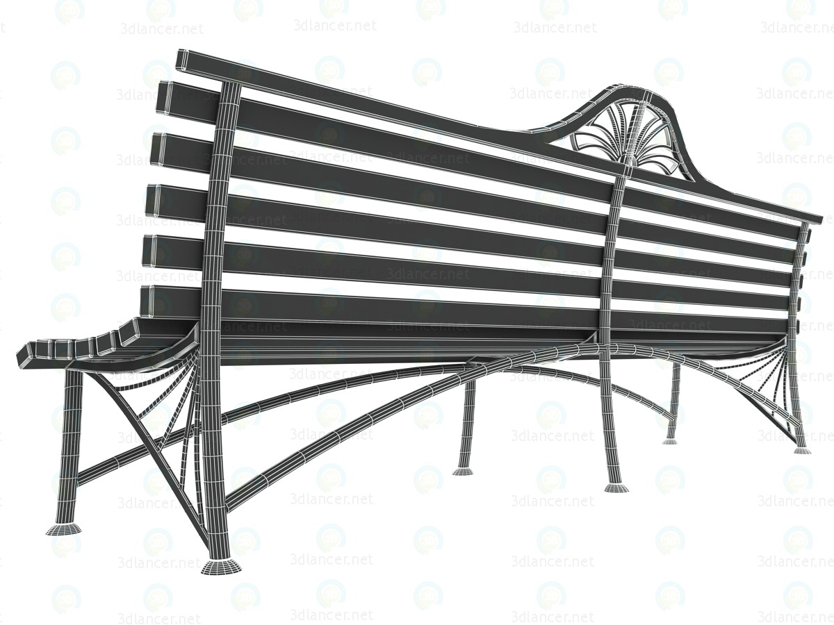 3d Park bench model buy - render 3d Park bench model buy - render
