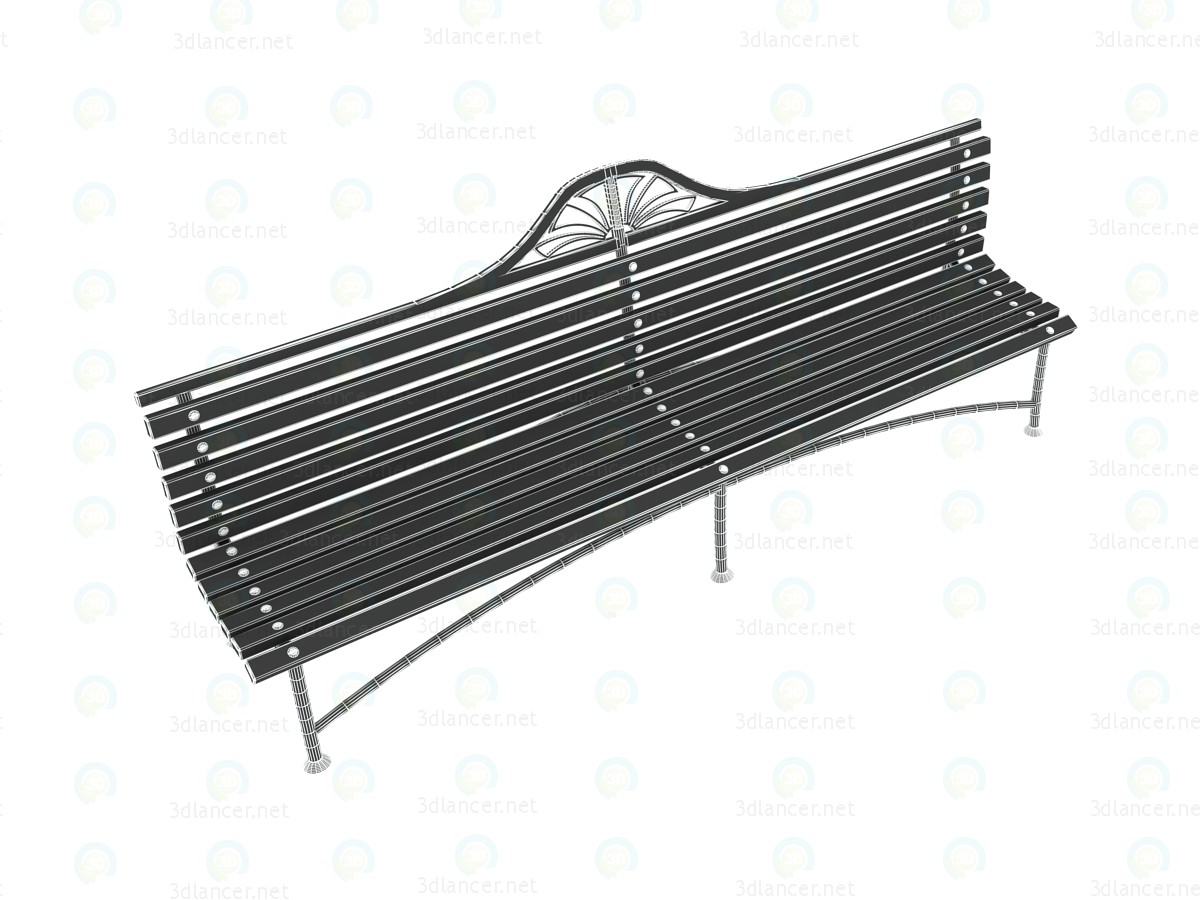 3d Park bench model buy - render 3d Park bench model buy - render