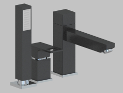 Misturador para banheira com três furos - preto cromado Anemon (BCZ B130)