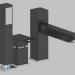 3D Modell Badewannenbatterie mit drei Löchern - chrom schwarz Anemon (BCZ B130) - Vorschau