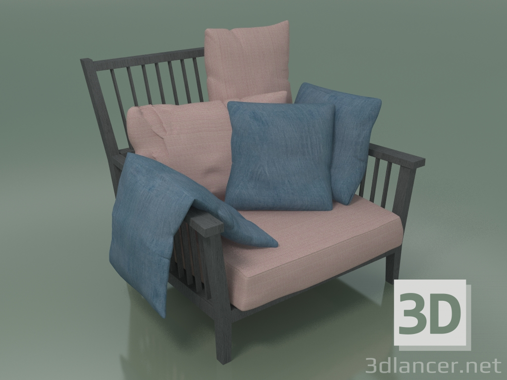 Modelo 3d Cadeira de sala de estar (01, cinza) - preview