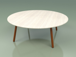 कॉफी टेबल 012 (धातु जंग, मौसम प्रतिरोधी सफेद रंग का सागौन)