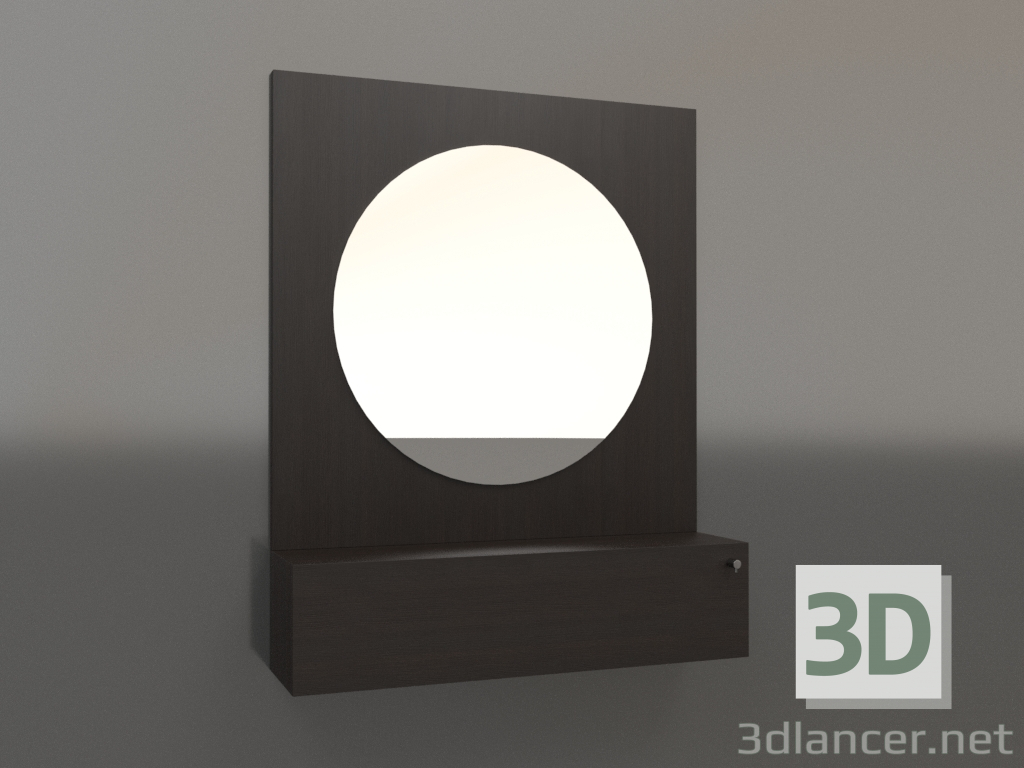 modello 3D Specchio ZL 15 (802x200x1000, legno marrone scuro) - anteprima