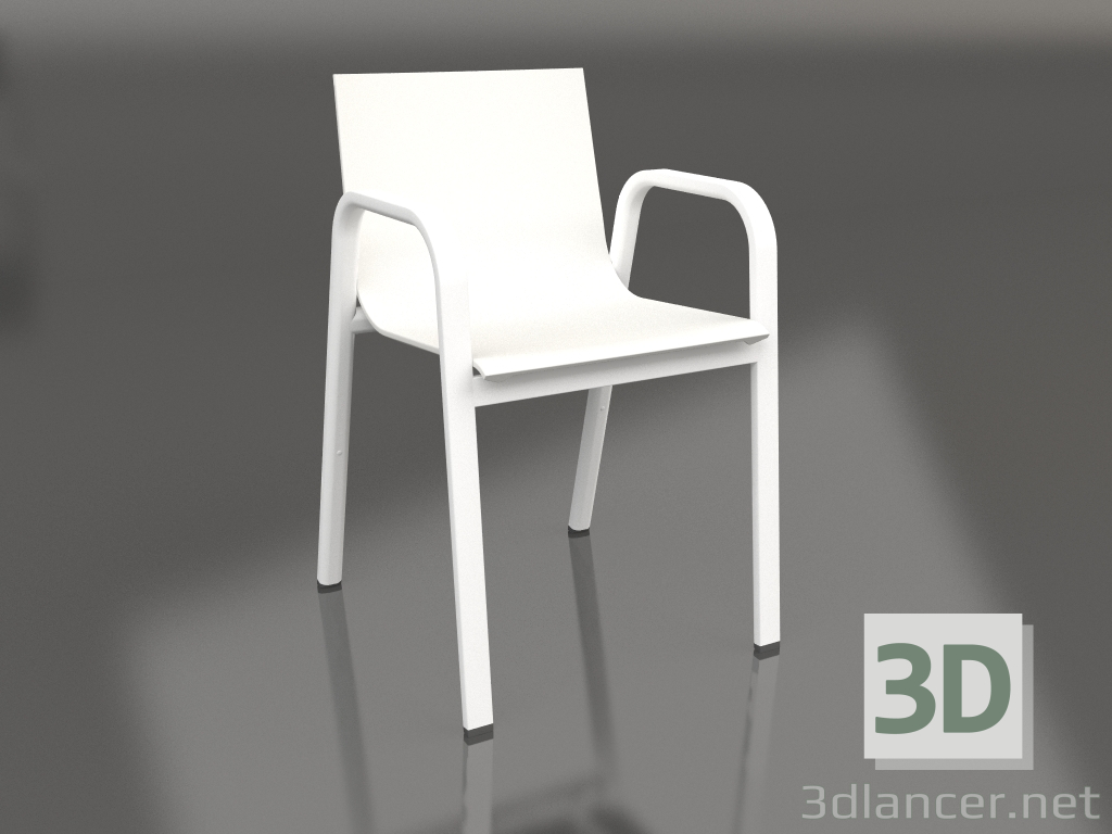 3d model Dining chair model 3 (White) - preview