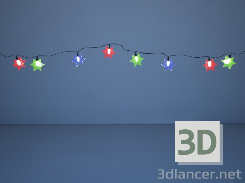 modello 3D di ghirlanda per l'albero di Natale comprare - rendering