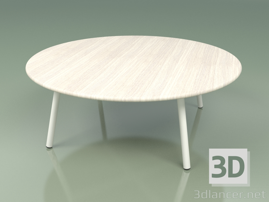 3d model Coffee table 012 (Metal Milk, Weather Resistant White Colored Teak) - preview