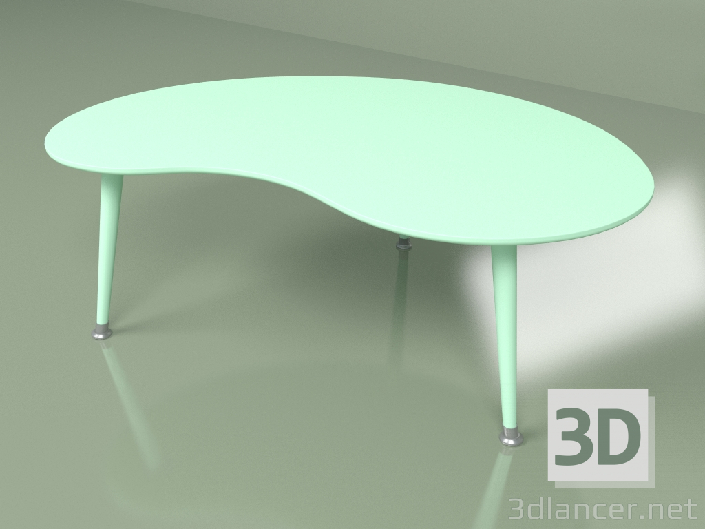 3d model Coffee table Kidney monochrome (sea wave) - preview