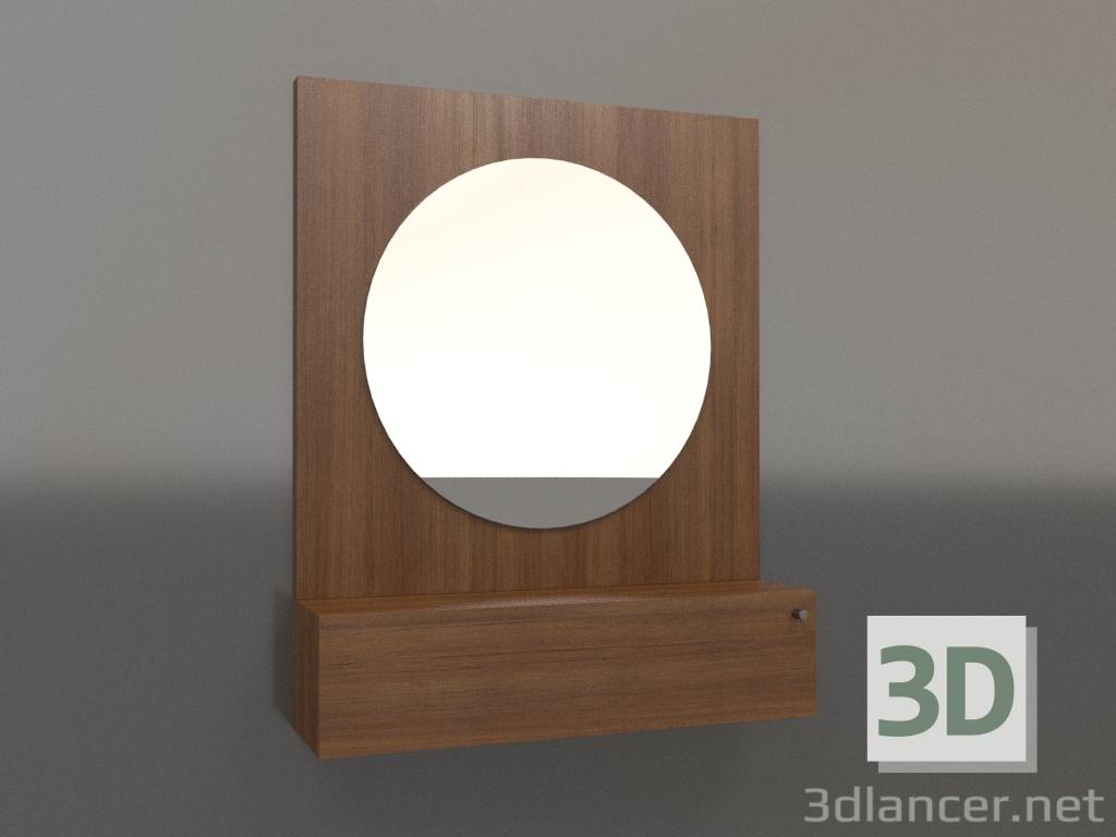 modèle 3D Miroir ZL 15 (802x200x1000, bois brun clair) - preview