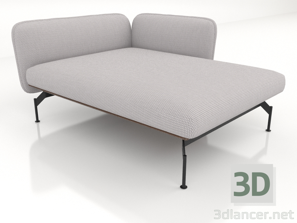 3d model Chaise longue 125 with armrest 85 on the right (leather upholstery on the outside) - preview