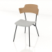 Modelo 3d Cadeira de tensão com encosto em madeira compensada, apoios de braços e assento estofado h81 - preview