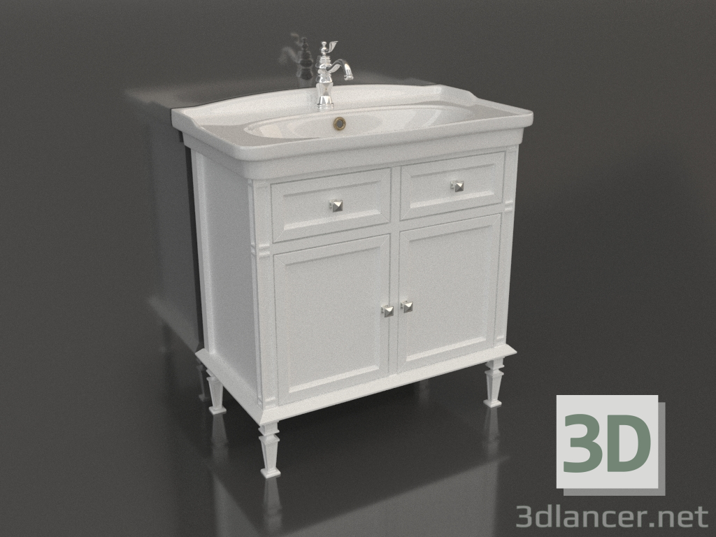 3d model Kantara 85 cabinet (matte white) - preview 3d model Kantara 85 cabinet (matte white) - preview