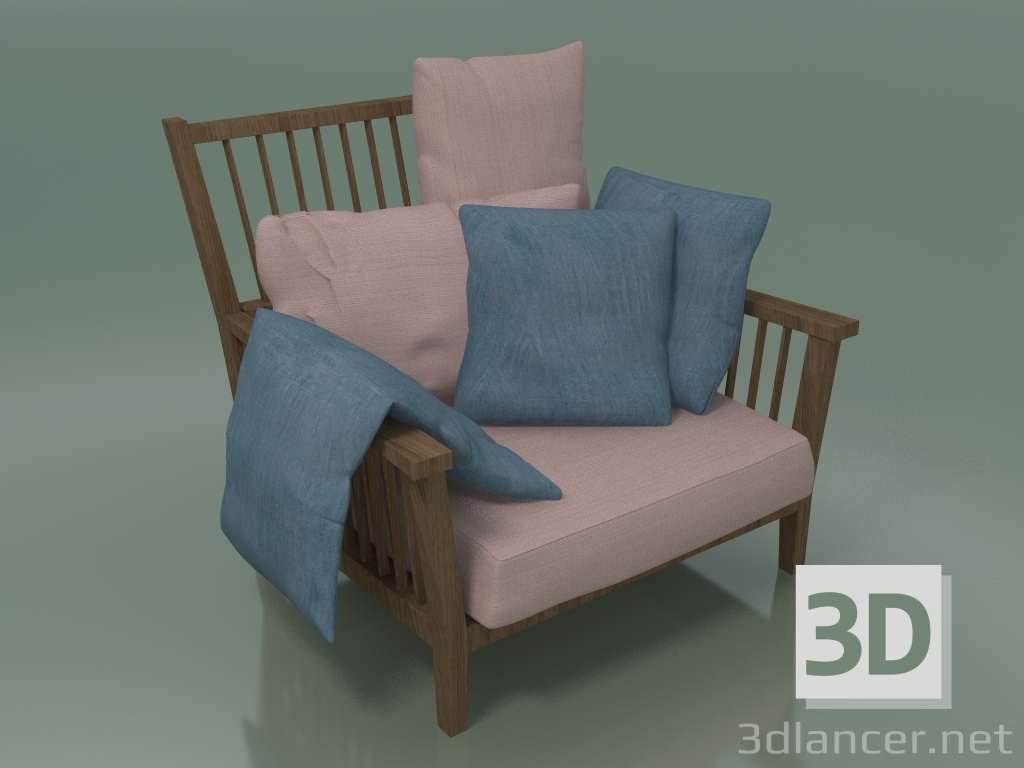 3D Modell Loungesessel (01, natürlich) - Vorschau