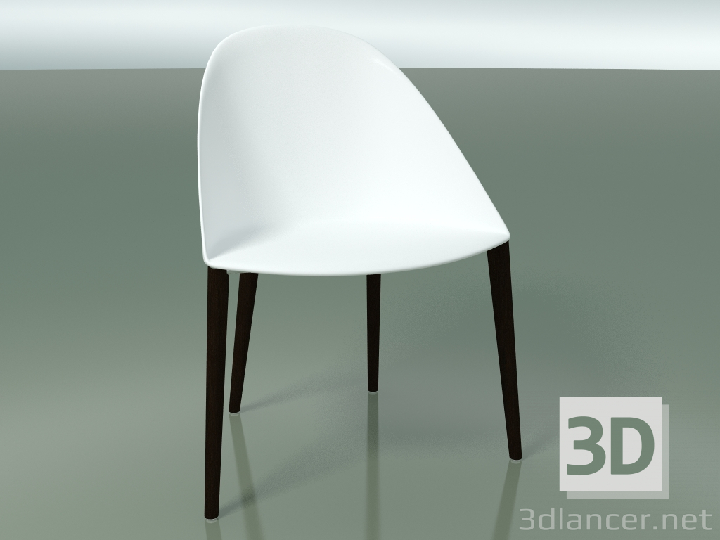 modello 3D Sedia 2204 (4 gambe in legno, polipropilene PC00001, wengè) - anteprima