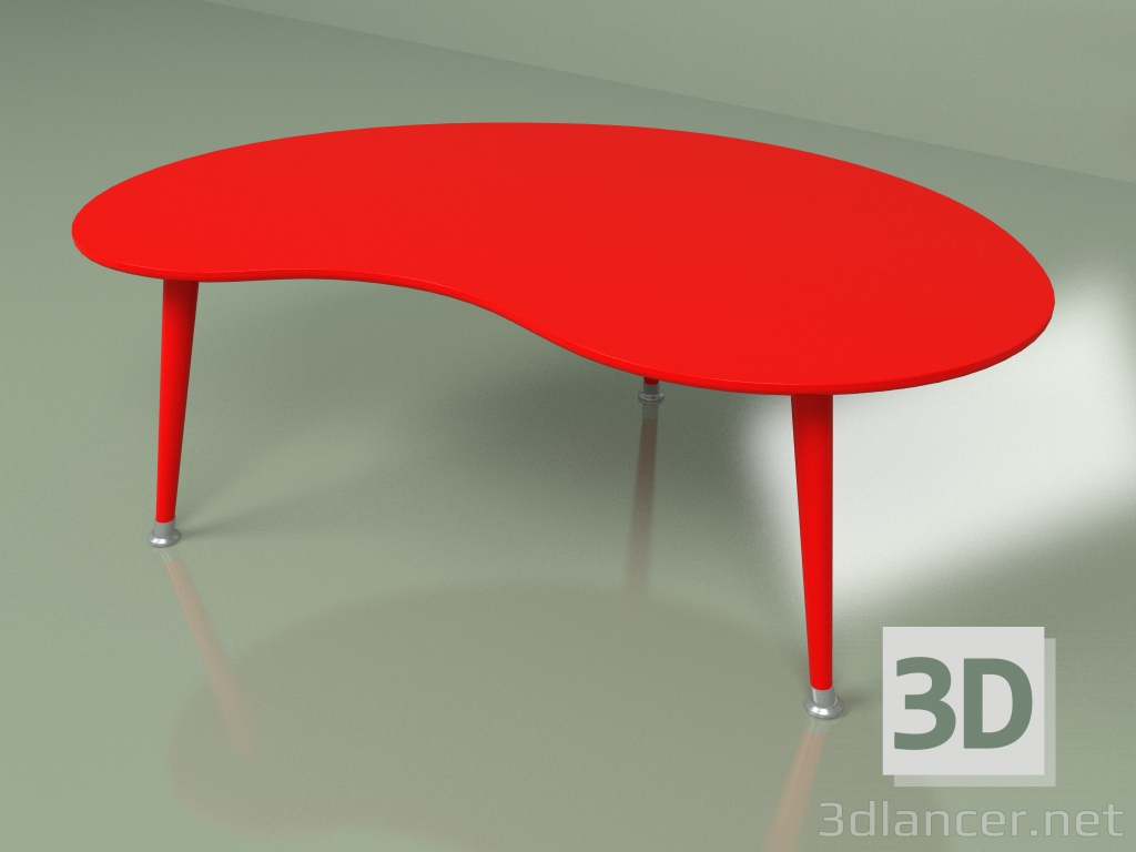 3D modeli Sehpa Böbrek monokrom (kırmızı) - önizleme