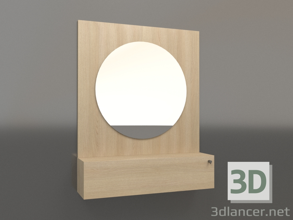 modello 3D Specchio ZL 15 (802x200x1000, legno bianco) - anteprima