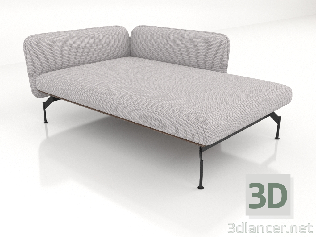 3d model Chaise longue 125 with armrest 85 on the right (001) (leather upholstery on the outside) - preview