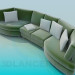 3d model Semicircular sofa - preview