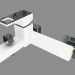 modello 3D Miscelatore vasca a parete senza set doccia - cromato bianco Anemon (BCZ W100) - anteprima