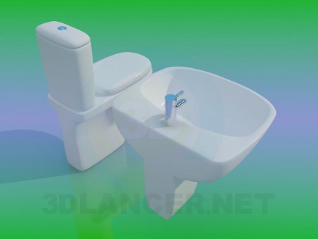 3d модель Унитаз с Умывальником – превью 3d модель Унитаз с Умывальником – превью