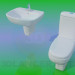 3d model Aseo con lavabo - vista previa