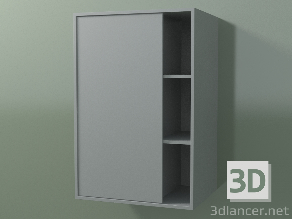 3 डी मॉडल 1 बाएं दरवाजे के साथ दीवार कैबिनेट (8CUCBDS01, सिल्वर ग्रे C35, L 48, P 36, H 72 सेमी) - पूर्वावलोकन