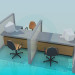 modello 3D Area di lavoro di ufficio - anteprima