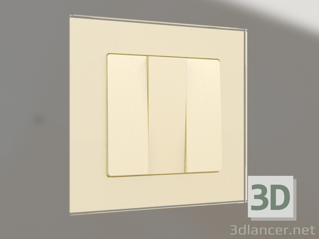 3d model Three-key switch (corrugated champagne) - preview