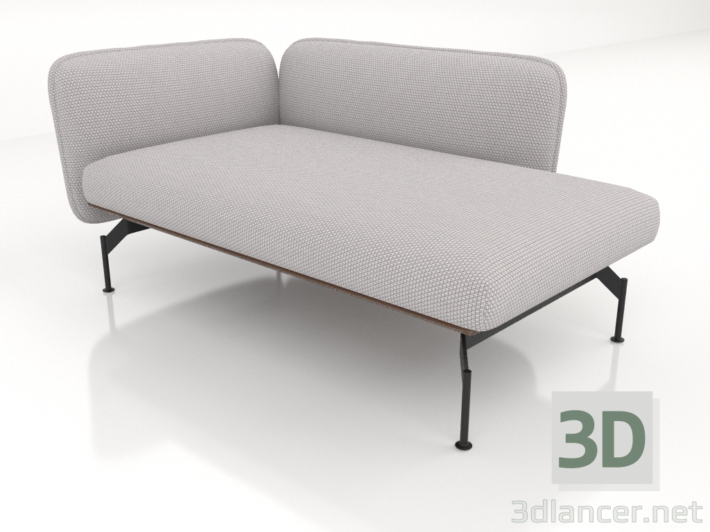 3d model Chaise longue 125 with armrest 110 on the right (leather upholstery on the outside) - preview