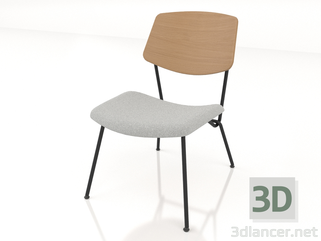 3D modeli Yumuşak koltuklu alçak sandalye h77 - önizleme