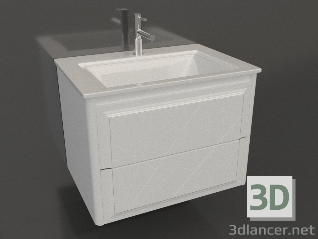 3d model Luigi 70 cabinet (matte white, hanging) - preview