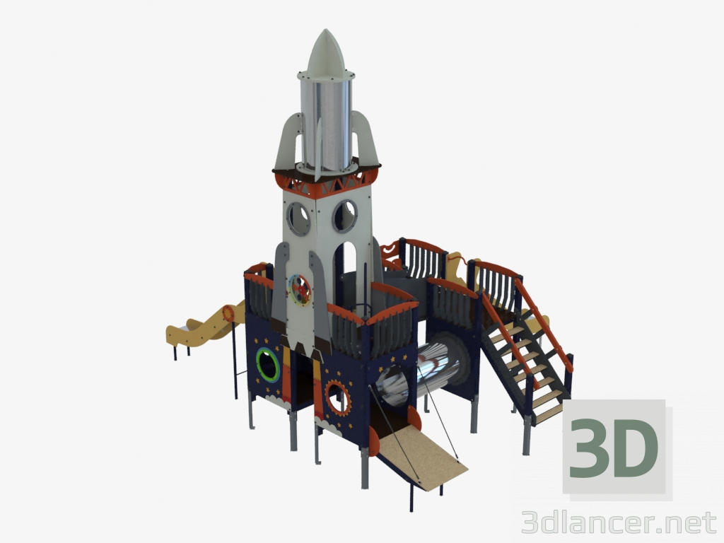 3d модель Детский игровой комплекс Ракета (5502) – превью