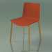Modelo 3d Cadeira 0329 (4 pernas de madeira, com estofo na frente, em carvalho natural) - preview
