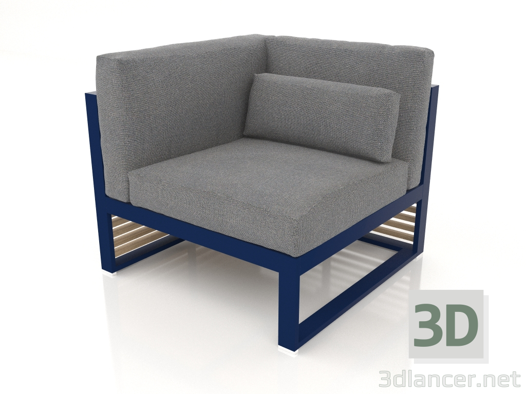 3D modeli Modüler kanepe, sol bölüm 6, yüksek arkalık (Gece mavisi) - önizleme