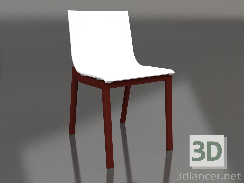 3d model Dining chair model 4 (Wine red) - preview