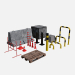 3d Road barriers collection 18 items model buy - render