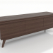 3d model TV cabinet 1500 mm (dark walnut) - preview