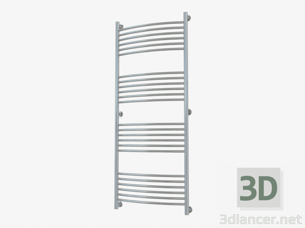 modello 3D Porta salviette riscaldato Bohemia curvo (1500x600) - anteprima